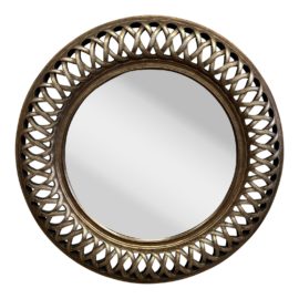 Transitional Ribbon Wall Mirror in Oil-Rubbed Bronze Finish
