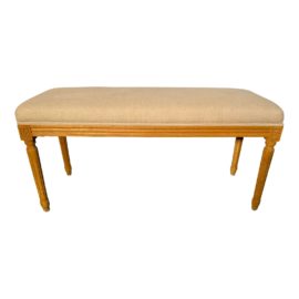 French Style Upholstered Wood Bench