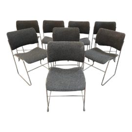 G .F . Furniture Vintage 40/4 Stacking Chairs by David Rowland, Set of 8