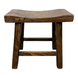 Vintage Wood Saddle Stool