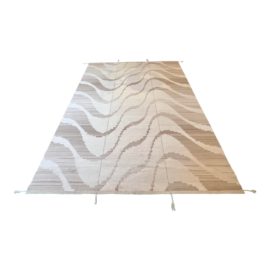 Custom Horizontal Wave Flat Weave Area Rug - 10′2″ × 14′