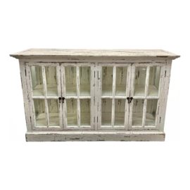 Shabby Chic Farmhouse Glass Door Credenza
