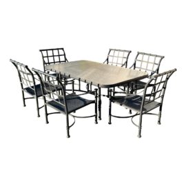 Transitional Seven Piece Outdoor Dining Set