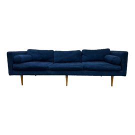 West Elm Monroe Verona Ink Velvet Mid-Century Sofa. Original Price: $1,600