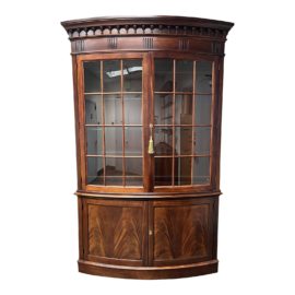 Winterther Bookmatched Two Piece Wood + Glass Display Cabinet. Original Price: $4,250