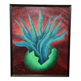 Omana Original Agave Oil Painting Framed + Signed