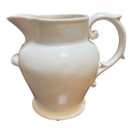 Vintage Monumental Off-White Ceramic Pitcher