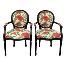 Ballard Designs Upholstered Armchairs, a Pair