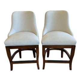 Jessica Charles Custom Laurel Memory Swivel Counter Stools - a Pair. Original Price: $2,890