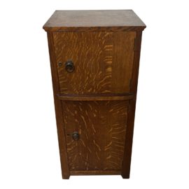 Mid 20th Century Wood Quarter Sawn Storage Cabinet