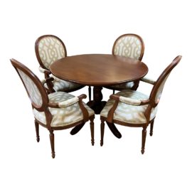 Ethan Allen Country Table + Four Cassatt Chairs Set. Original Price: $6,980