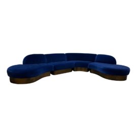 Coup Studio Biomorphic Four Piece Navy Sectional - Oil Rubbed Bronze. Original Price: $30,000