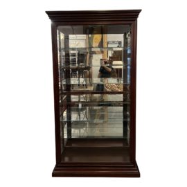 Philip Reinisch Company Curio Display Sliding Door Cabinet