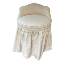Sunrise Home Custom Swivel Vanity Stool + Slipcover