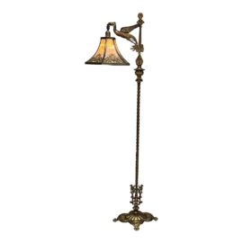Victorian Brass Crane Arm Floor Lamp