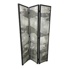 Hand Painted Asian Inspired Three-Panel Wall Divider
