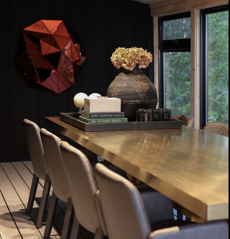 NEW Tom Dixon Mass Dining Table + Set of Eight Piet Boon Minne Arm