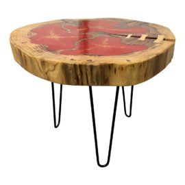 Bob Baker Redwood + Epoxy Live Edge Side/Coffee Table