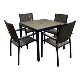 Crate & Barrel Patio Table + Four Chairs, a Set. Original Price: $1,460