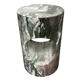 NEW Custom Design Faux Marble Hole Side Table - Green + Rose