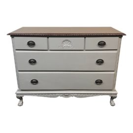 Vintage Shell Five Drawer Dresser, Updated