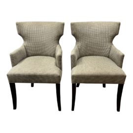 Crate & Barrel Sasha Upholstered Arm Chairs - a Pair. Original Price: $1,480