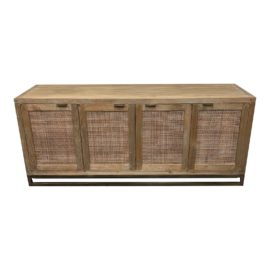 Crate & Barrel Blake Teak + Rattan Media Console. Original Price: $1,600