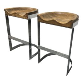 Moti Eldon Counter Stools, a Pair