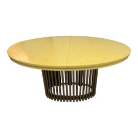 Custom Design Brass Base + Painted Wood Extension Table