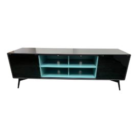 Modloft Sky Blue + Glass Media Console Sideboard