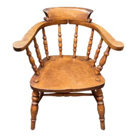 Elliot & Son Antique English Smokers Bow Arm Chair