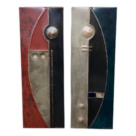 Warrior Couple Famme Copper Repoussee, a Diptych