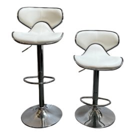 Orren Ellis Aithana Swivel Adjustable Height Bar Stools, a Pair. Original Price: $500