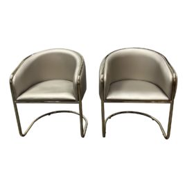 Mid 20th Century Thonet Style Barrel Chairs, a Pair