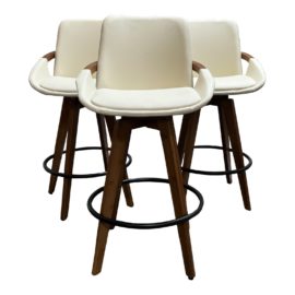 Lumisource Ondina Leatherette Swivel Counter Stools, Set of 3. Original Price: $599