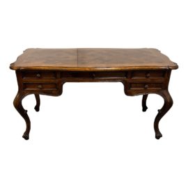 Late 20th Century Custom French Provincial Inlay Wood Desk