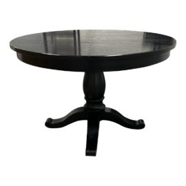 Crate and Barrel Blake Tovin of Tovin Design Avalon 45" Black Round Extension Dining Table