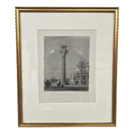 Vintage "The Columns of St. Mark" Framed Engraving