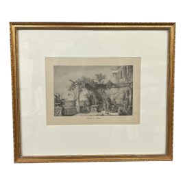 Vintage "Tiberius at Capreae" Framed Engraving