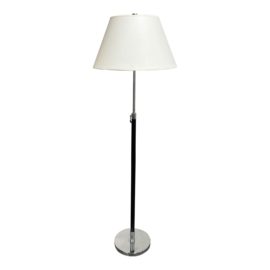 Ralph Lauren Adjustable Chrome + Leather Floor Lamp
