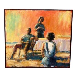 Ray Jackson Original Framed Painting "Sunset Supper". Original Price: $6,000