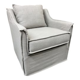 Contemporary Slipcover Swivel Chair