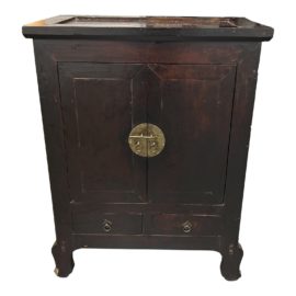 Late 19th Century Chinese Walnut Cabinet. Original Price: $2,100
