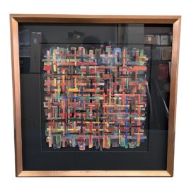 J. Strauss Original Mixed Media Collage, Framed