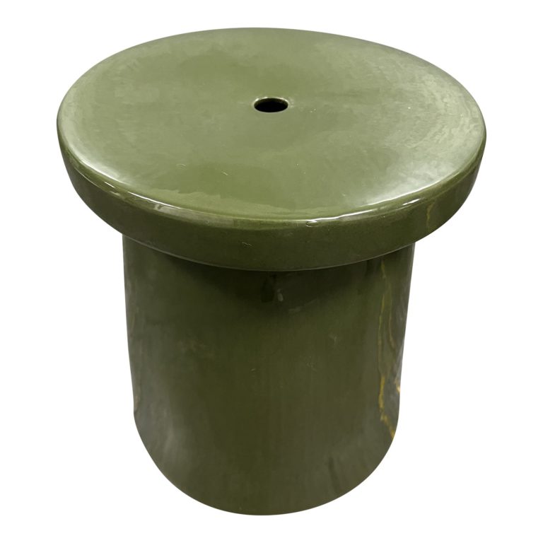 Contemporary Green Ceramic Garden Stool | Design Plus Gallery