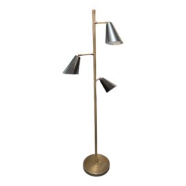 Mitchell Gold Black + Brass Floor Lamp