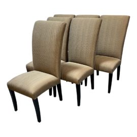 Contemporary Upholstered Dining Chairs, Set of Six