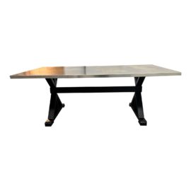 INSPIRE Q Trumbull Stainless Steel Dining Table. Original Price: $1,088