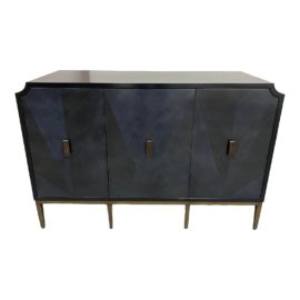 Currey & Conpany Kallista Dark Sapphire/Caviar Black/Antique Brass Cabinet. Original Price: $4,593