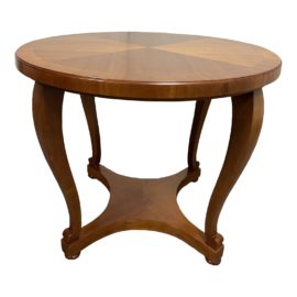 1930's French Art Deco Round Cherry Table. Original Price: $5,440